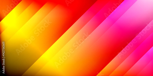 Vibrant diagonal stripes transition from yellow through orange, red, then pink. Gradient effect creates smooth color shifts. Modern, energetic visual design.