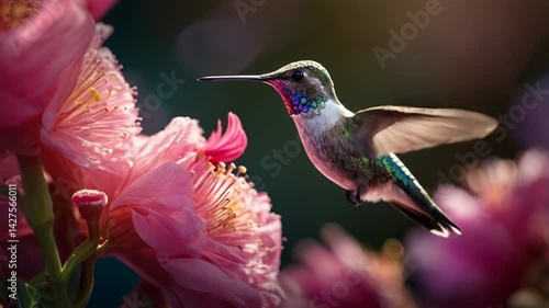 hummingbird feeding on flower