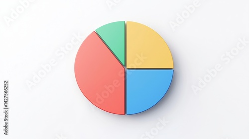 Free Download A colorful pie chart divided into four sections, representing data visually for analysis and comparison. - GFXLoad