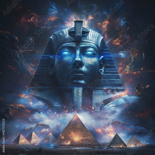 Surreal fusion of ancient Egypt