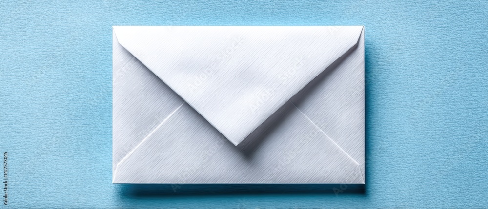 Closed envelope resting on a textured blue background, conveying a sense of communication and anticipation. Business Strategy, Customer Focus concept