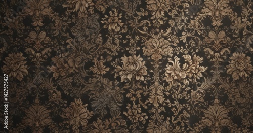 Intricate floral damask wallpaper, elegant and refined design , design, elegant, cream