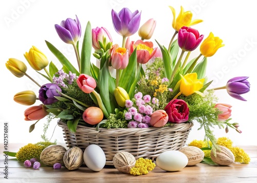 Wallpaper Mural Spring Decorations on White Background - Rule of Thirds Composition Torontodigital.ca