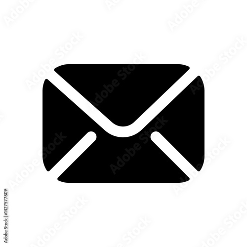 Free Download A black and white envelope with a white border. The envelope is sitting on a white background - GFXLoad