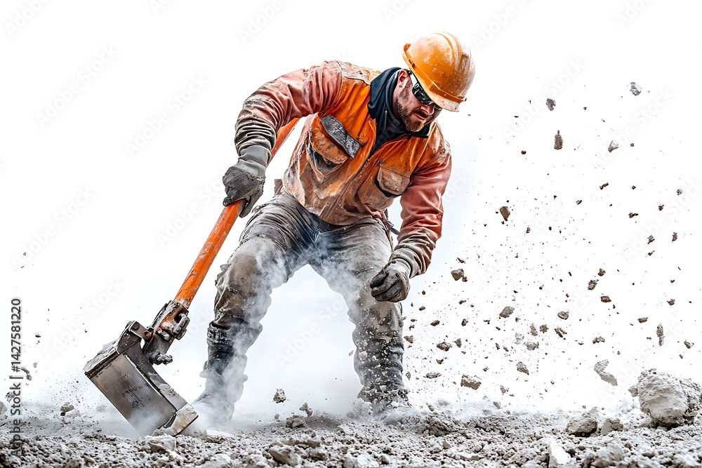 worker with shovel worker with shovel