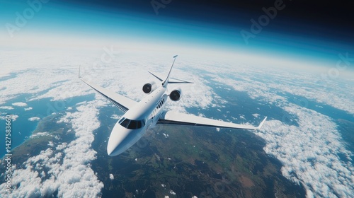 Luxury Private Jet Soaring Above Earth.