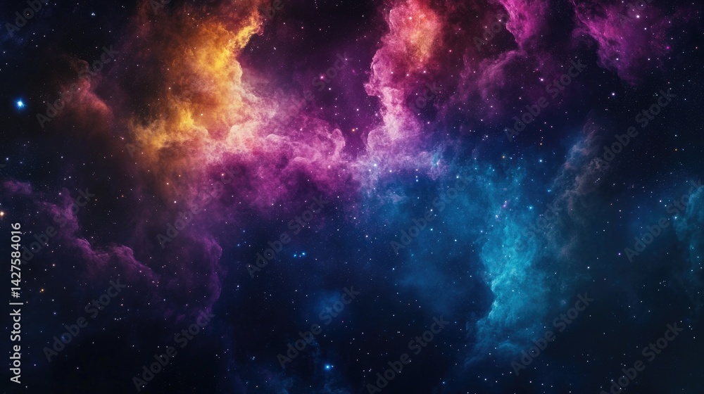 Fototapeta premium Cosmic Nebula Vibrant Galaxy Colorscape.