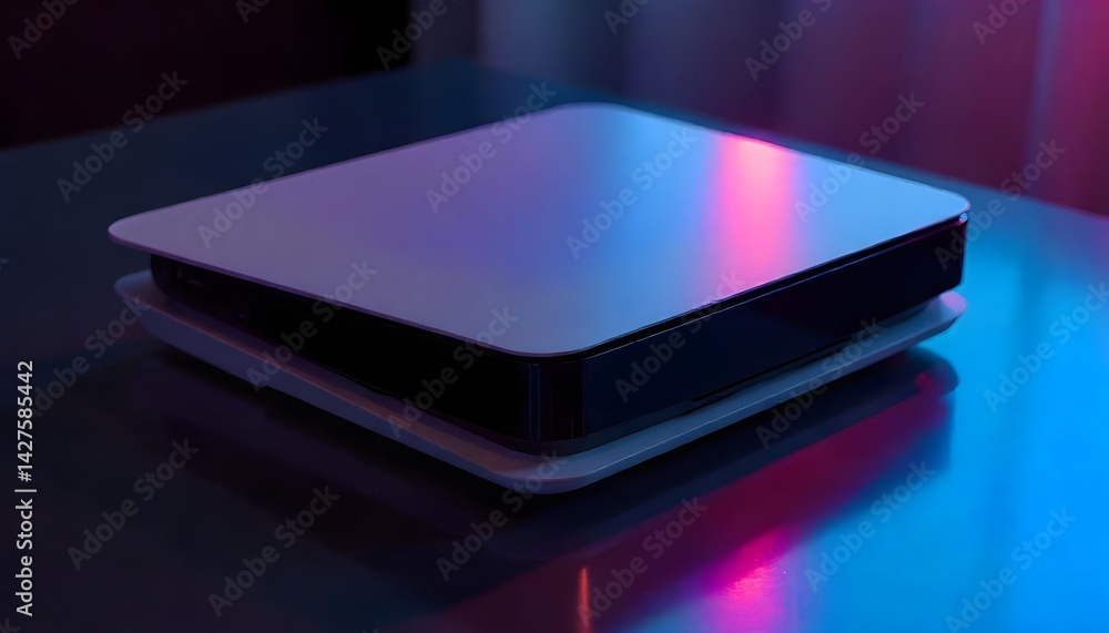 Console on Table with Colorful Lighting Console on Table with Colorful Lighting