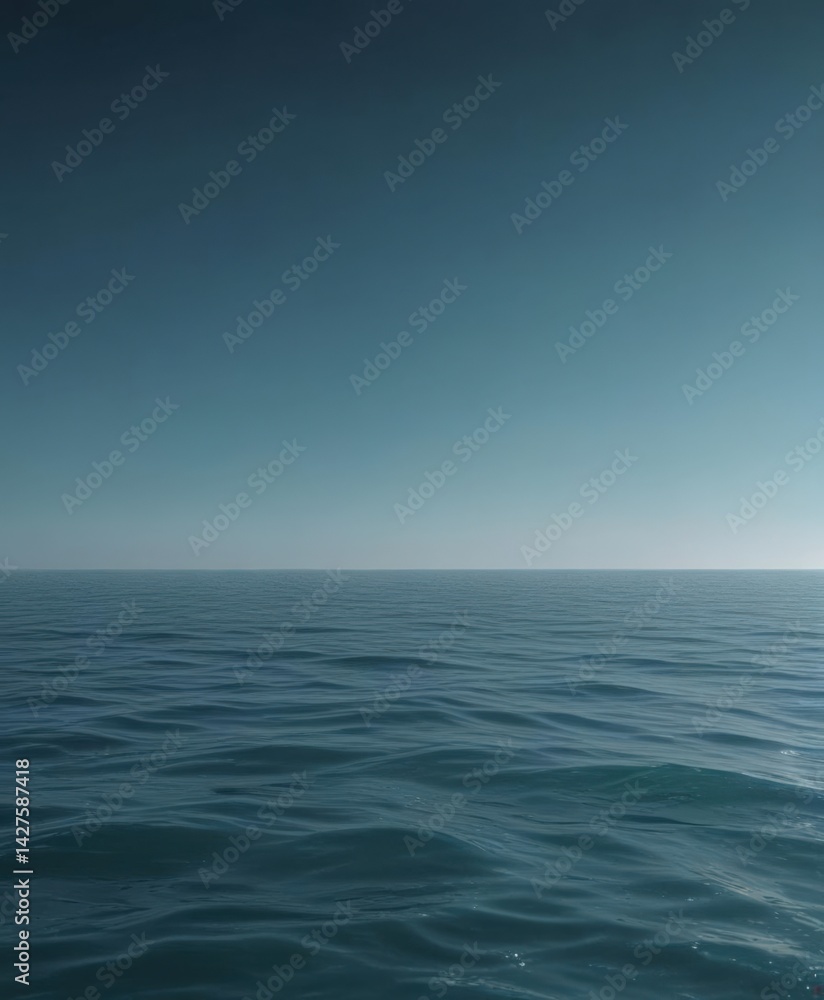 Fototapeta premium Subtle light blue to deep teal gradient, evokes tranquil ocean depths , simple, shade