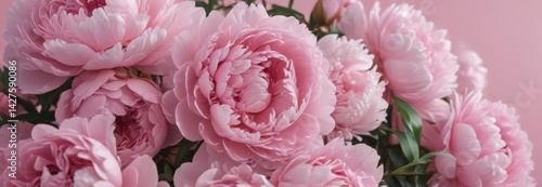Wallpaper Mural Tightly packed pink peonies, soft pink backdrop, delicate petals, closeup, flowers, cluster Torontodigital.ca