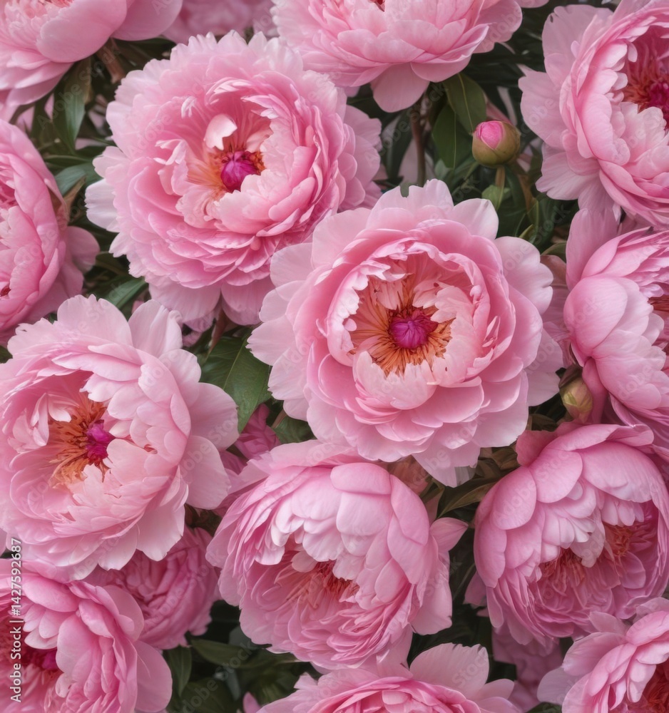 Tightly packed pink peonies, soft pink background Full bloom, lush petals , flower background, summer, floral background Tightly packed pink peonies, soft pink background Full bloom, lush petals , flower background, summer, floral background