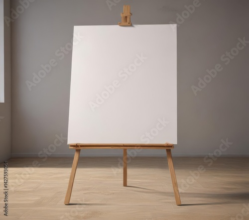 Wallpaper Mural Wooden easel legs & base support large blank canvas ,  perspective,  support Torontodigital.ca