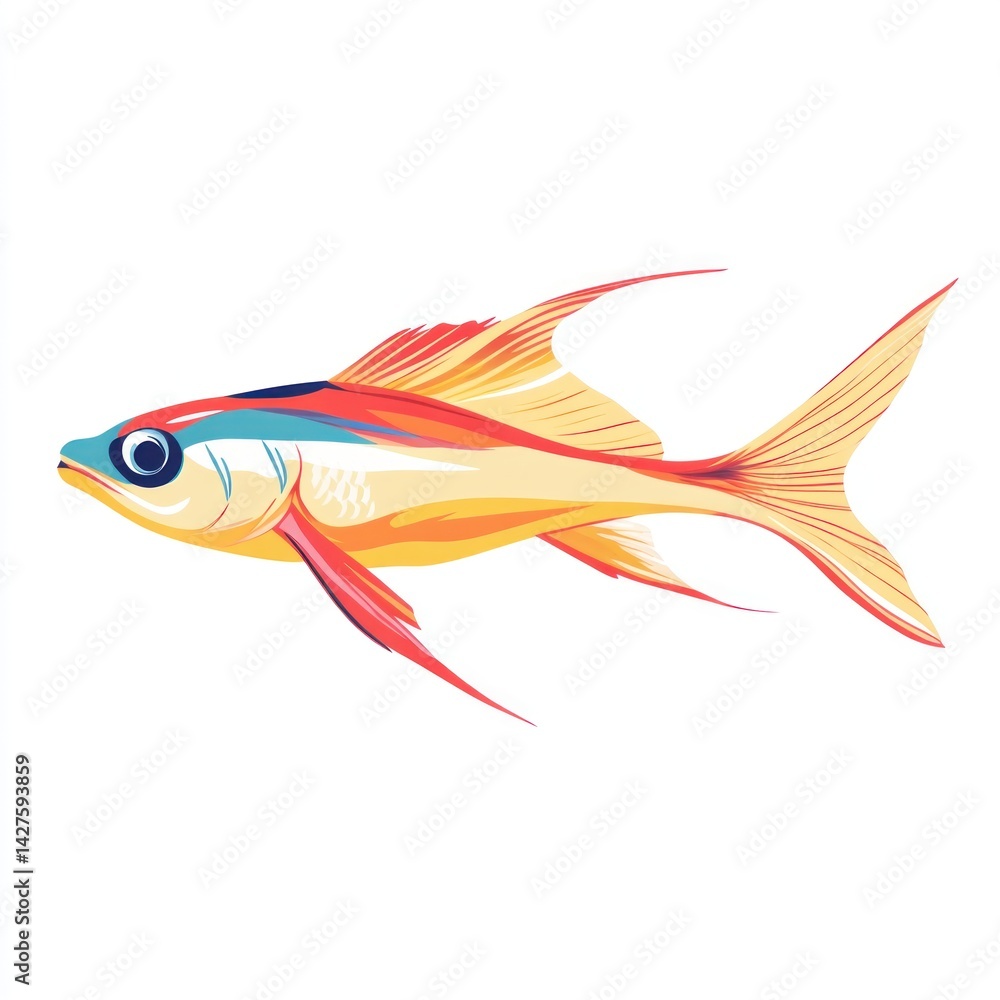 Fototapeta premium Vibrant tropical fish illustration