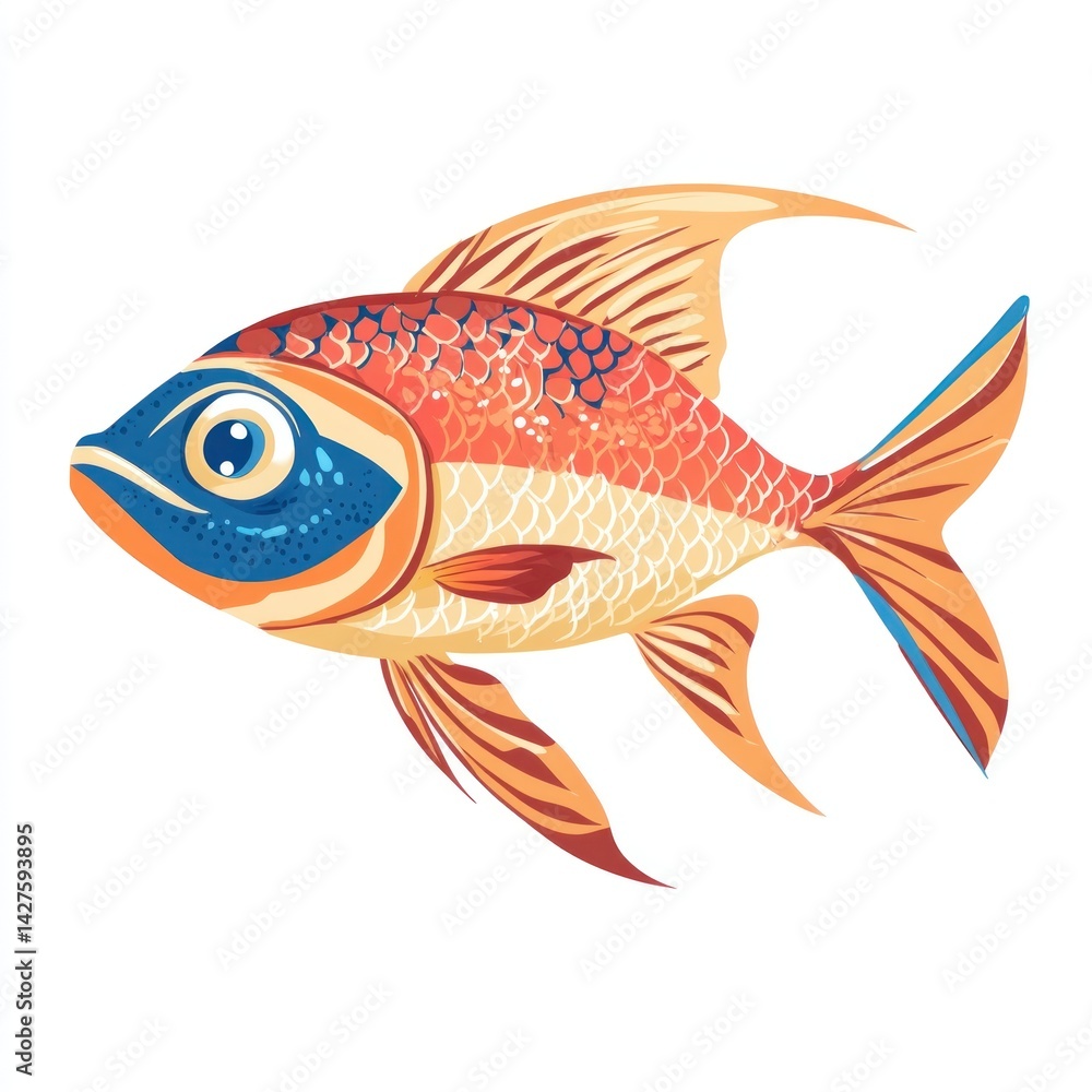 Naklejka premium Colorful fish illustration (1)