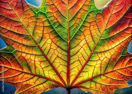 Sycamore Leaf Line Art Drawing AI Photo - Candid Photography