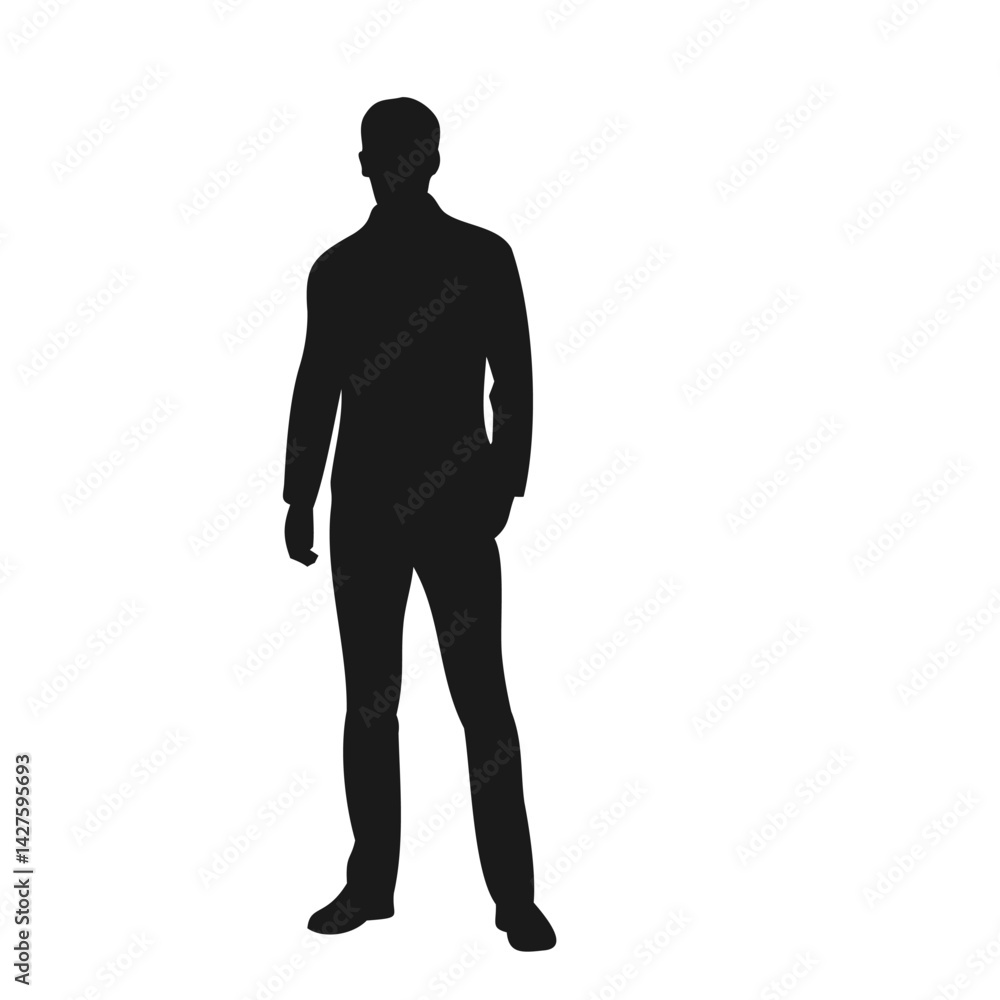 Standing Human Silhouette with Dynamic Arm Placement Standing Human Silhouette with Dynamic Arm Placement