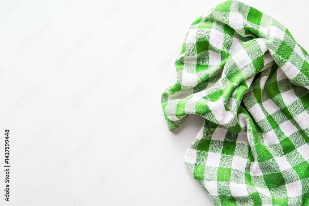 Green and white checkered kitchen towel Green and white checkered kitchen towel