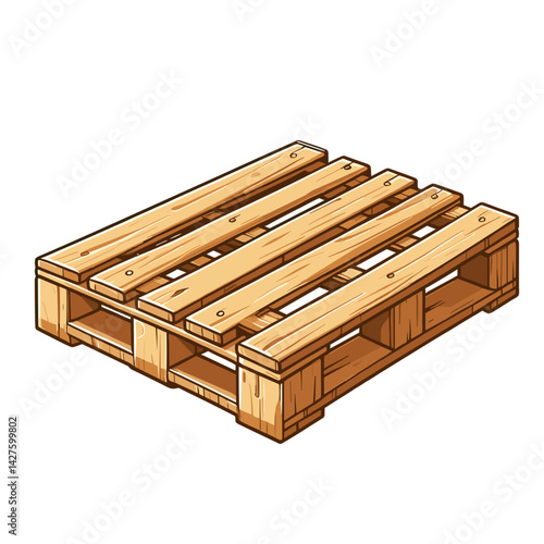 Wooden shipping pallet in light natural color. Perfect for logistics concepts, industrial transportation, and sustainable material repurposing ideas.