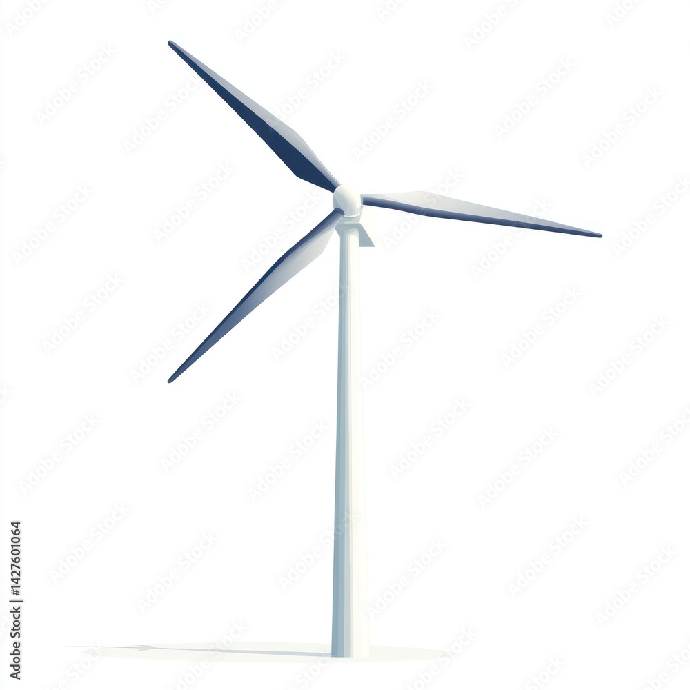 Modern wind turbine illustration Modern wind turbine illustration