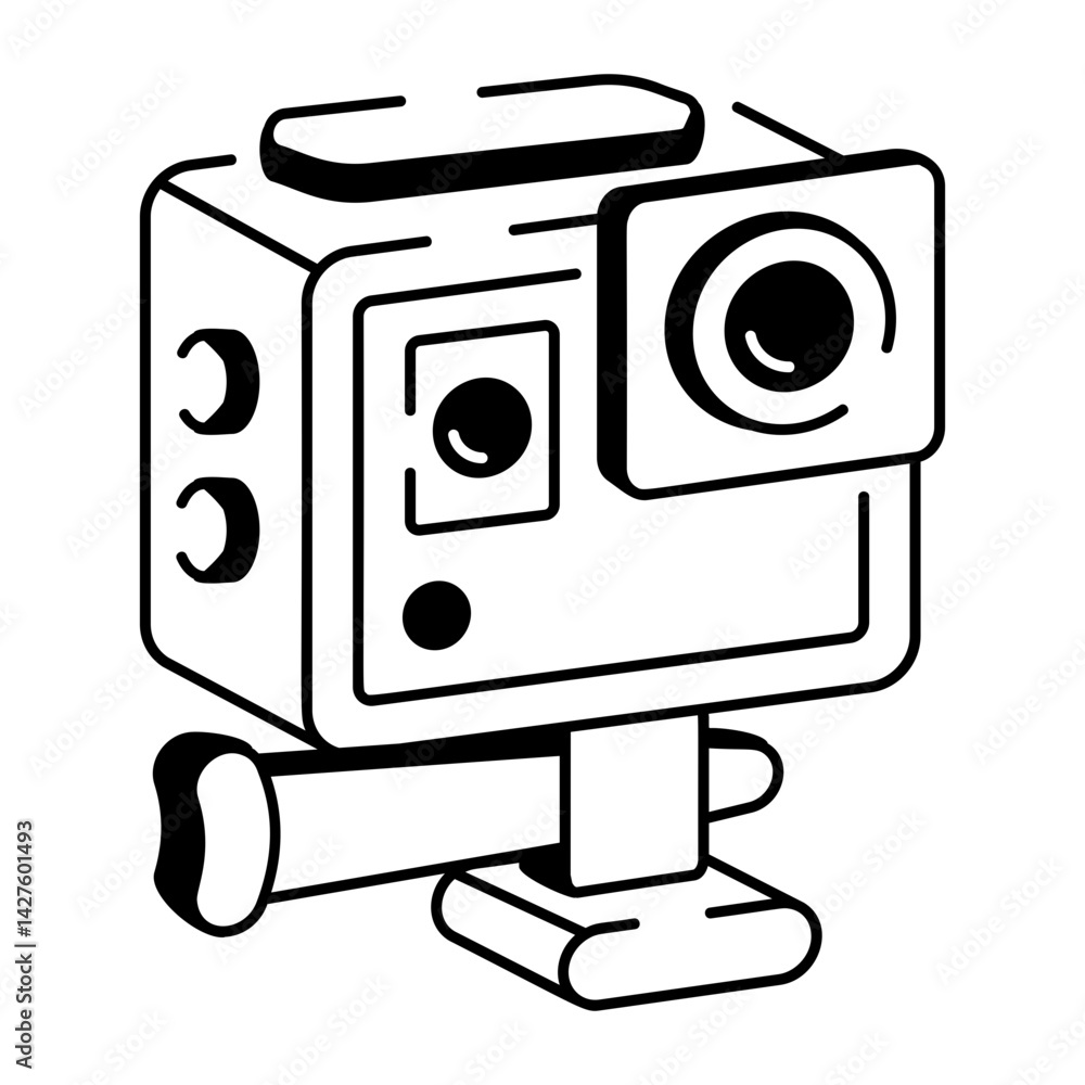 Fototapeta premium Doodle style icon of sports camera 