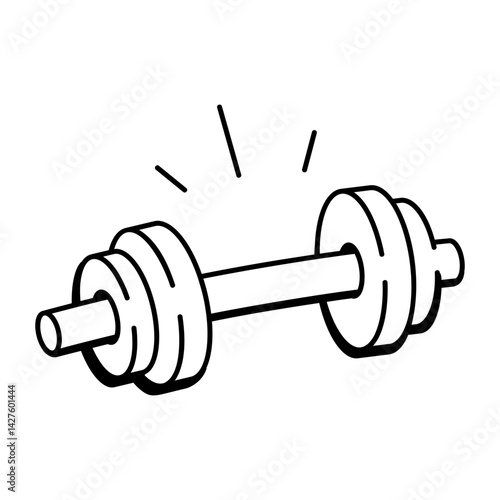 A sketchy style icon of barbell 
