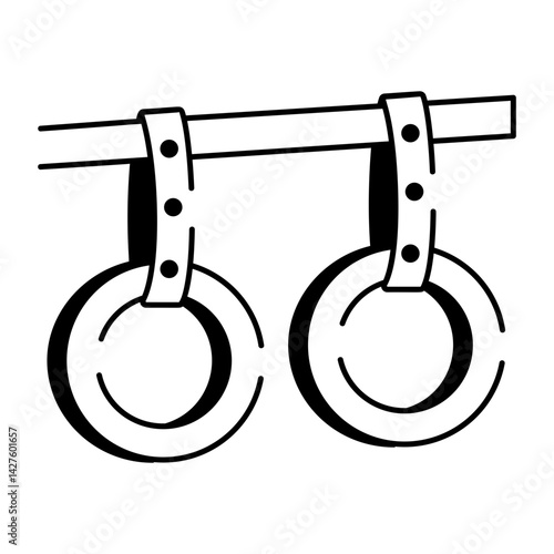 Doodle style icon of gymnastic rings
