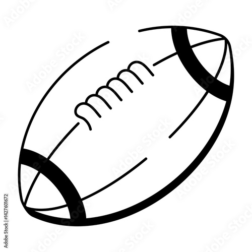 Doodle style icon of a rugby ball
