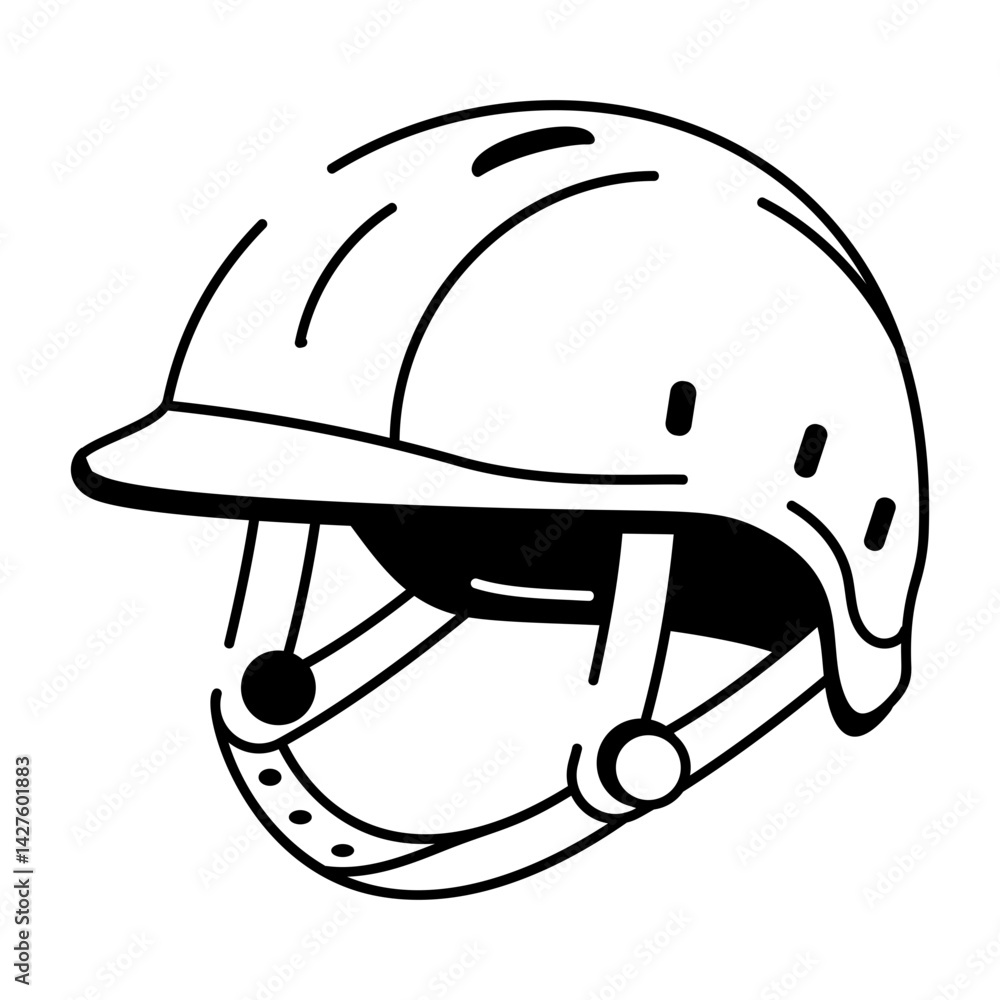 Fototapeta premium A riding helmet in hand drawn style icon