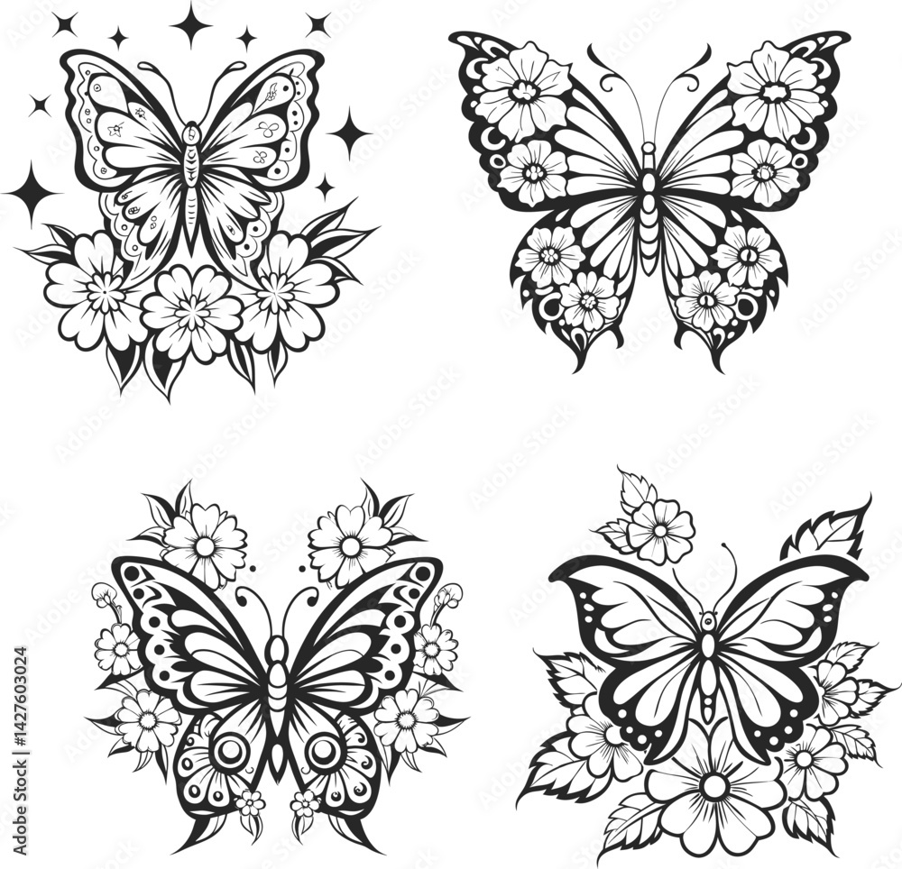 Obraz premium Floral Butterfly