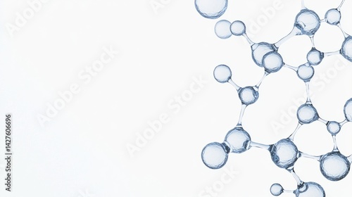 An abstract image showcasing interconnected molecules on a light background, emphasizing scientific and technological themes.