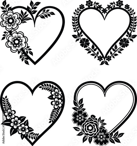 Floral Custom Heart svg