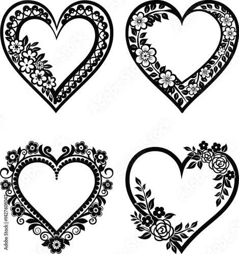 Floral Custom Heart svg
