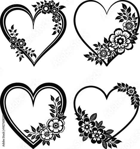 Floral Custom Heart svg