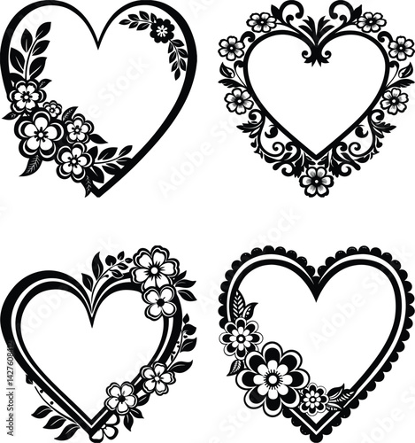 Floral Custom Heart svg