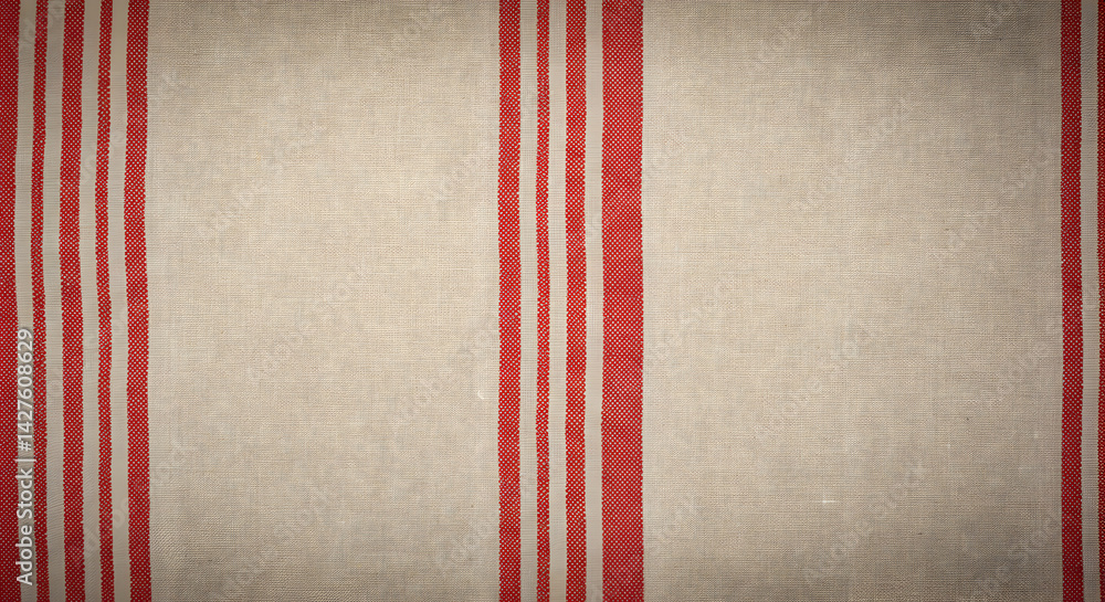 Obraz premium Red And White Stripe Fabric Seamless Texture For Textile Background