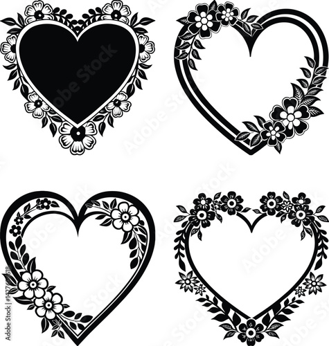 Floral Custom Heart svg