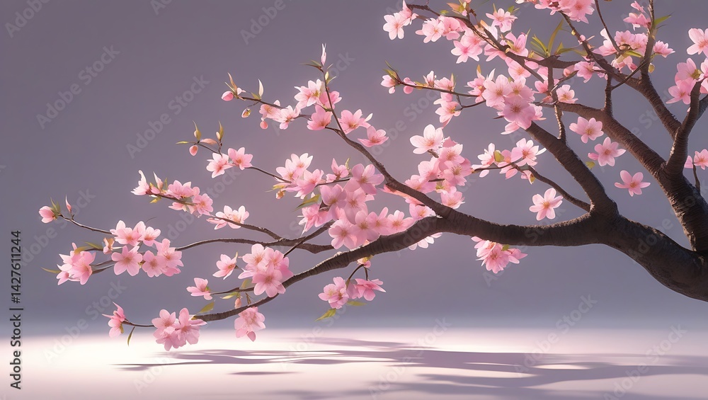 Obraz premium Cherry Blossom Branch with Hazy Atmosphere