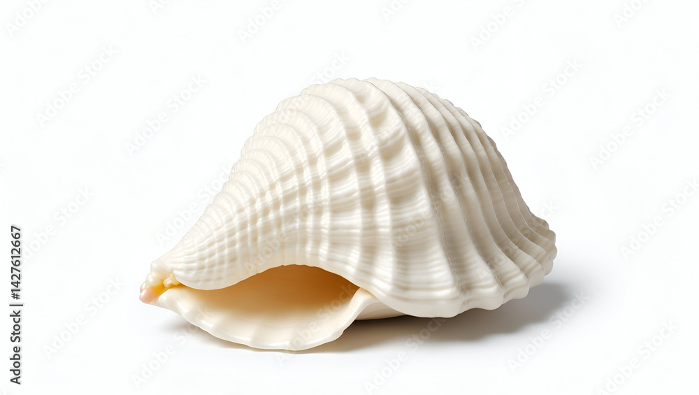 A Highly Detailed Isolated and Elegant White Seashell on a Clean Minimalistic Background A Highly Detailed Isolated and Elegant White Seashell on a Clean Minimalistic Background