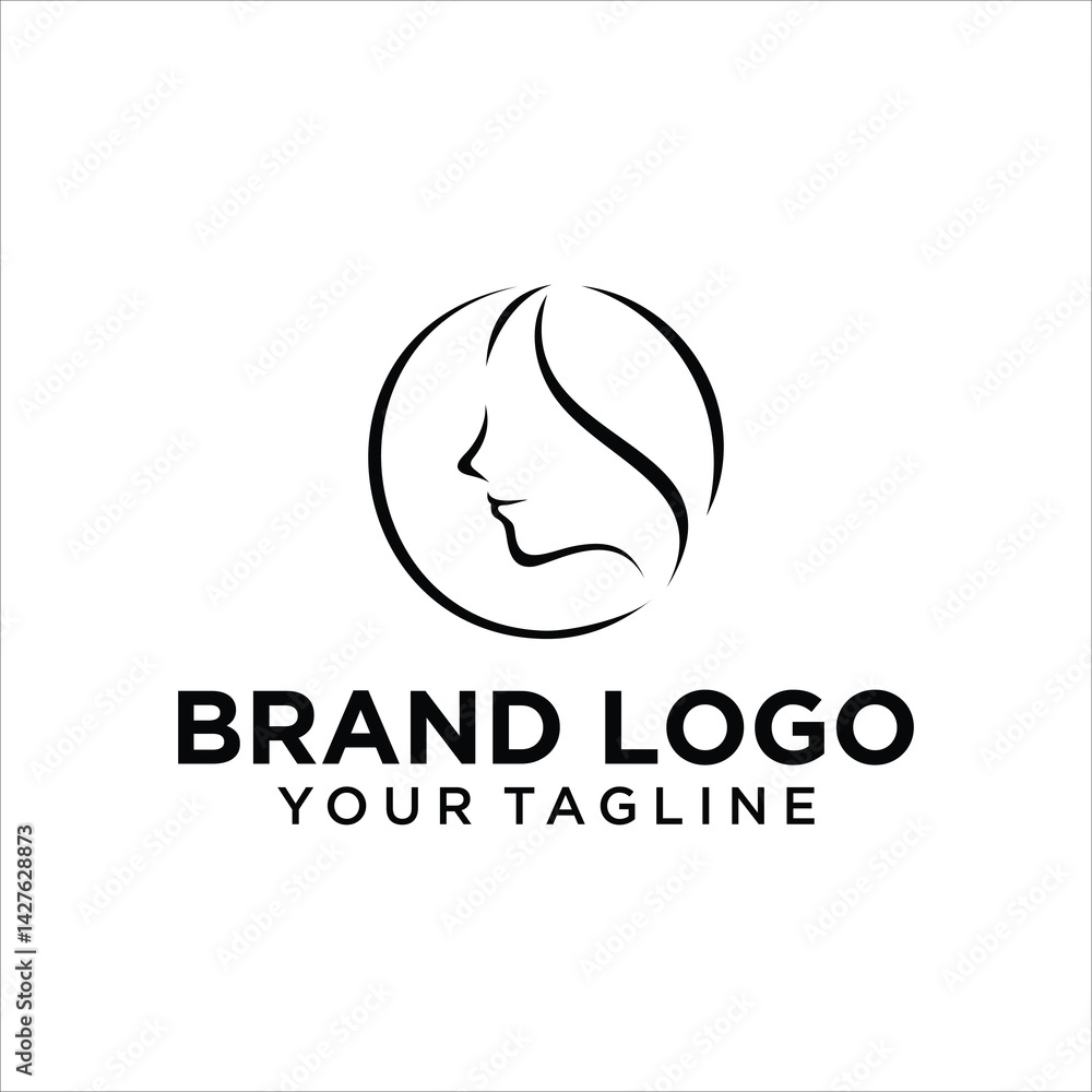 circle face outline logo vector circle face outline logo vector