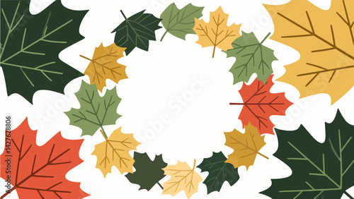 Maple leaf vector pattern, enclosing a border.