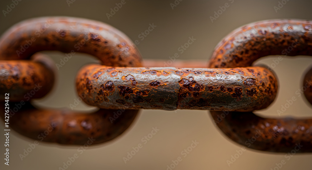Close Up View Of Old Rustic Iron Chain Links Background Close Up View Of Old Rustic Iron Chain Links Background