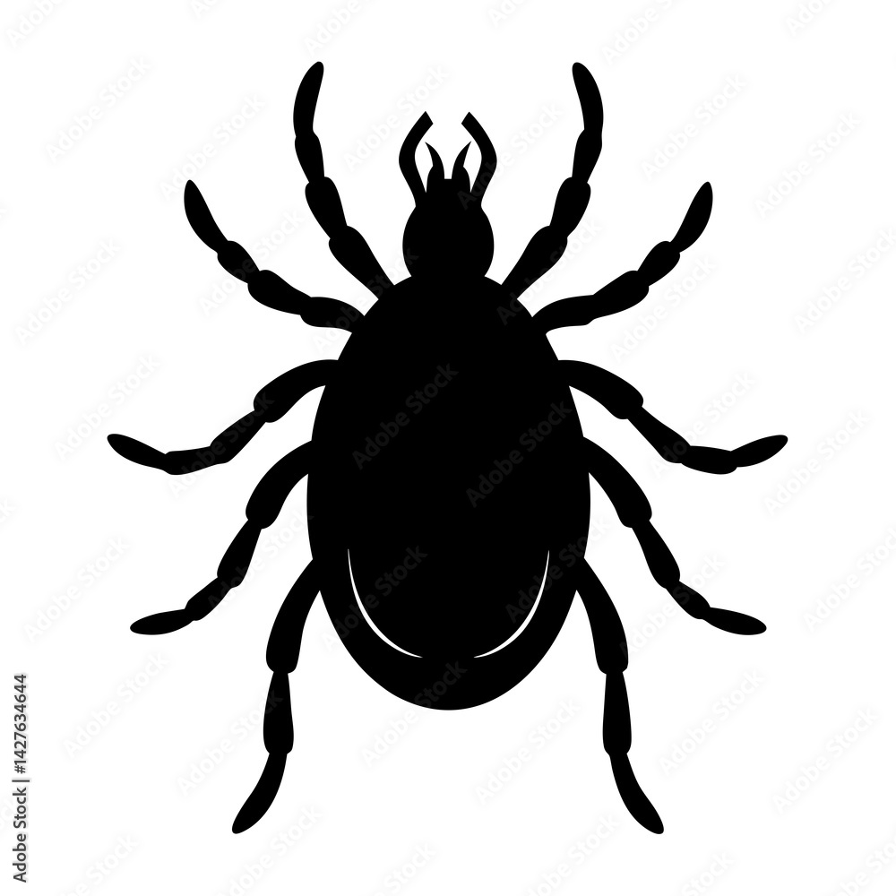 Obraz premium black silhouette of a American Dog Tick animal 
