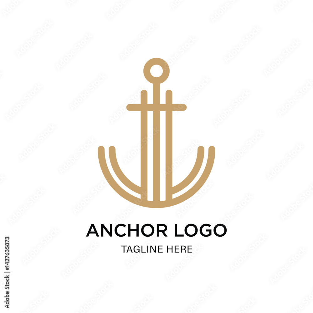 Obraz premium Anchor Logo Graphic Design Vector