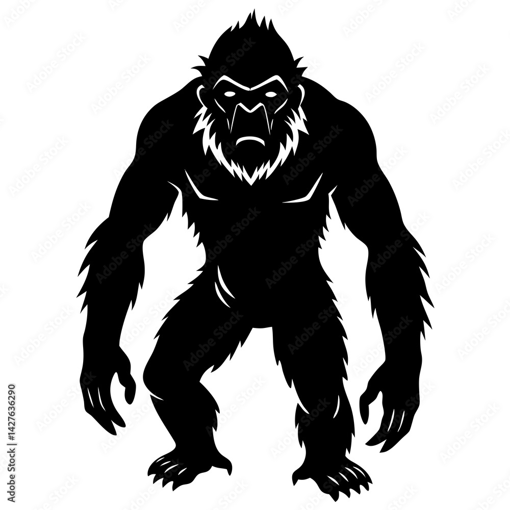 Fototapeta premium black silhouette of a Ape animal