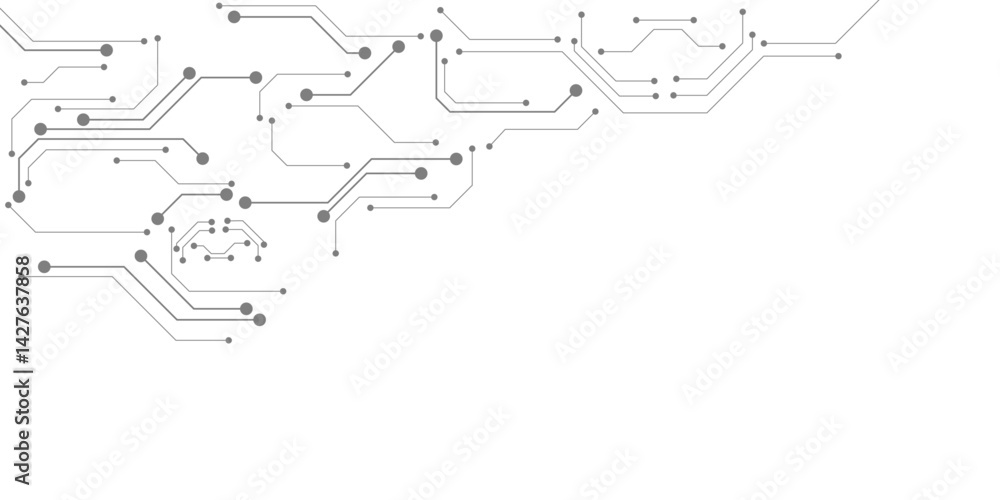 Obraz premium Grey white Abstract technology background, Hi tech digital connect, communication, high technology concept, science background. 
