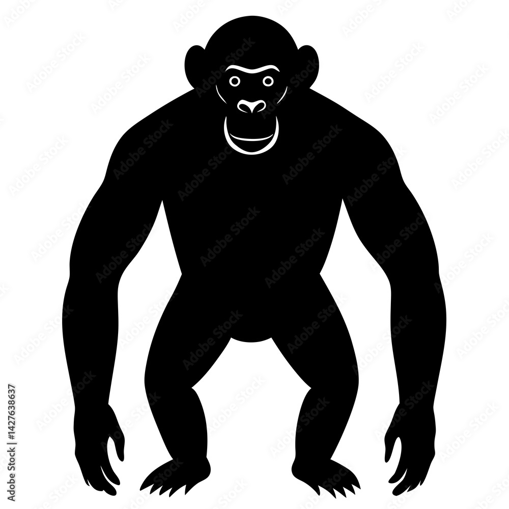 Fototapeta premium black silhouette of a Monkey animal