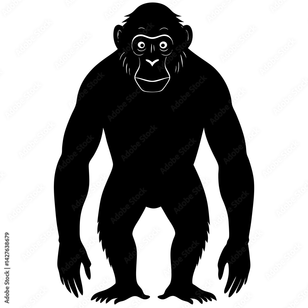 Obraz premium black silhouette of a Monkey animal