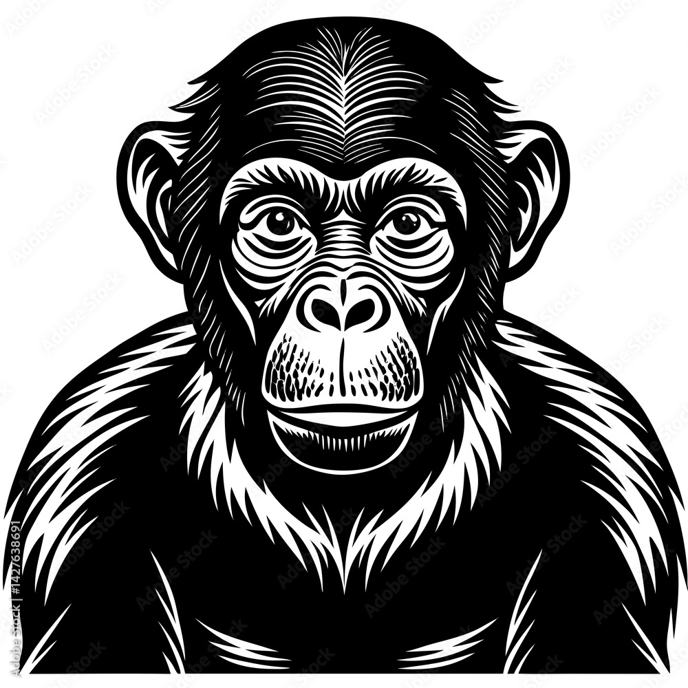 Obraz premium black silhouette of a Monkey animal