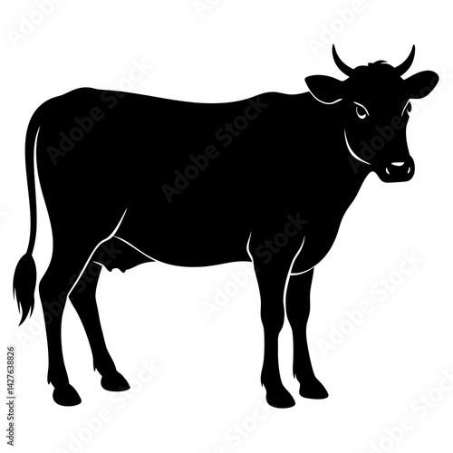 black silhouette of a cow animal 