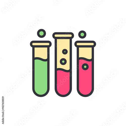 Poison tube colored icons, minimalist vector illustration ,simple transparent graphic element .Isolated on white background